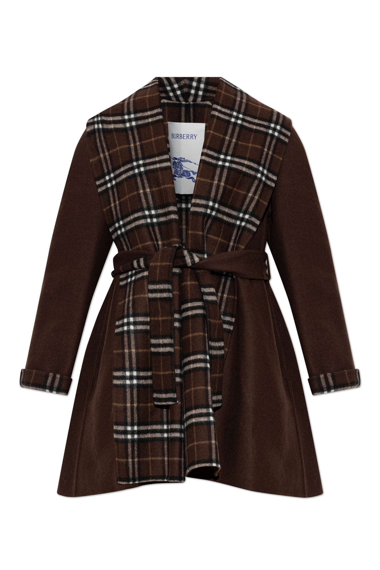 希少　Burberryカシミヤブレンドウールコート　ブラウンサイズ7 XL相当 Burberry Wool Coat 